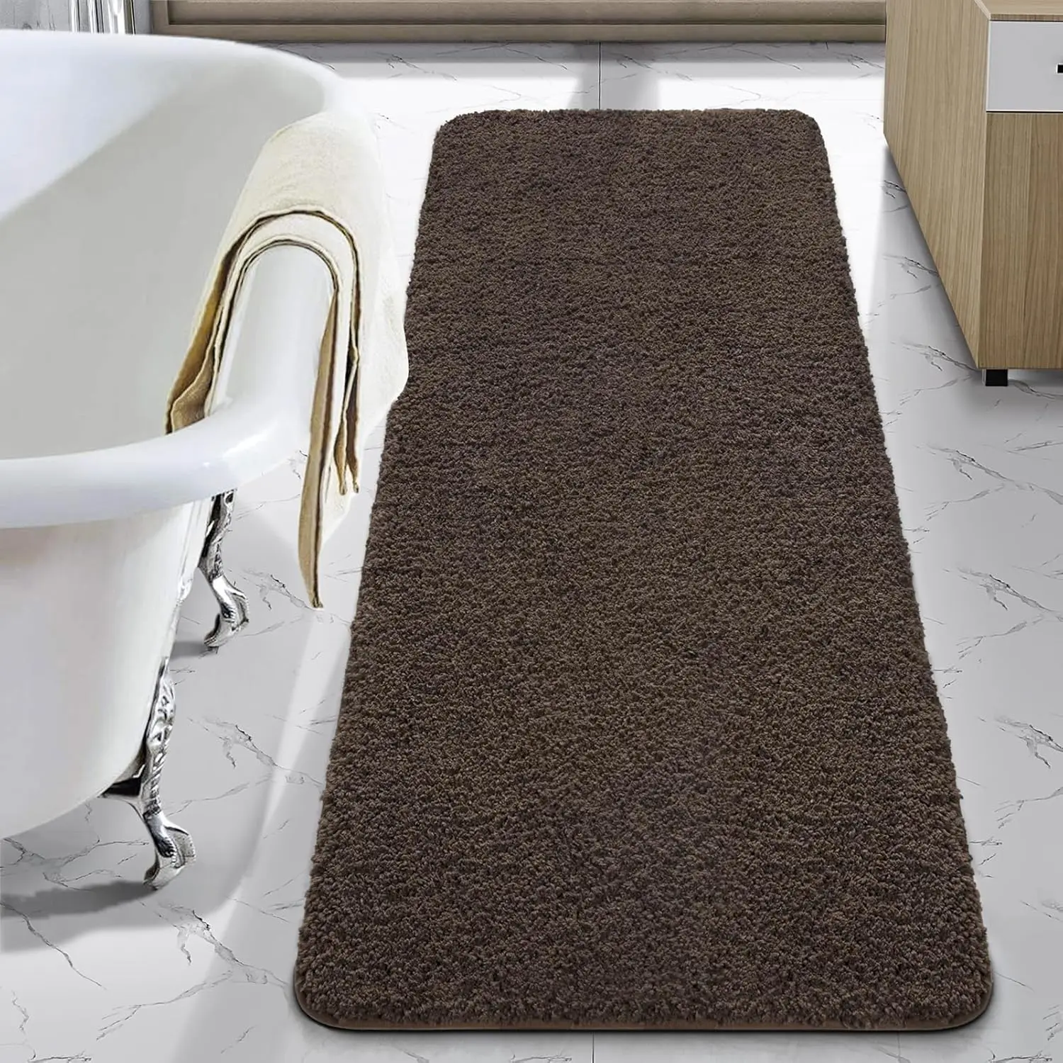 

Bathroom Rug Runner 24x60 Inch, Soft Thick Absorbent Microfiber Bath Rugs for Bathroom, Machine Washable, Shaggy Plush