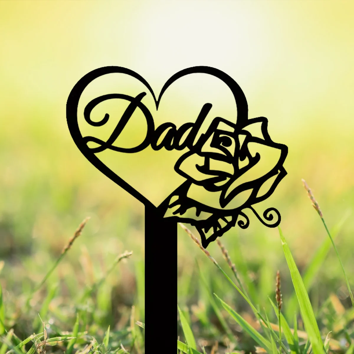 HelloYoung  Memorial Grave Markers Heart Memorial Plaque Stake Sympathy Grave Plaque Stake Cemetery Garden Stake Memorial