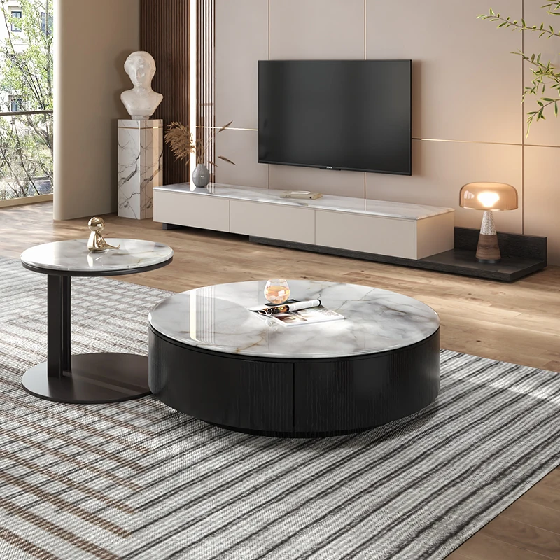 

China Living Room Furniture Italian Marble Coffee Tables Wooden Square Coffee Table Luxury Set Modern Birch in Foshan