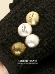 Simple Suit Button, Women's High-End Cardigan Sweater Pants Button, Versatile Windbreaker Coat Button, Metal Sleeve Button 6Pcs