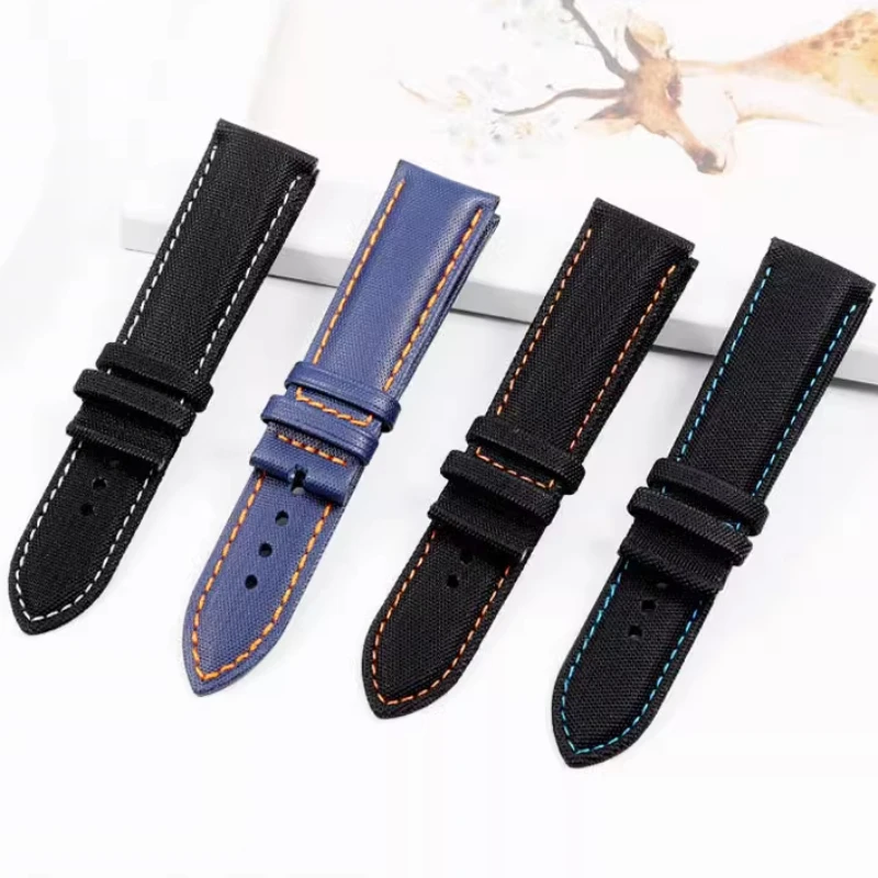 20mm 21mm 22m For Tag Heuer F1 Citizen Diving strap Sports Canvas Fabric watchband men Nylon leather watch Blue orange wristband