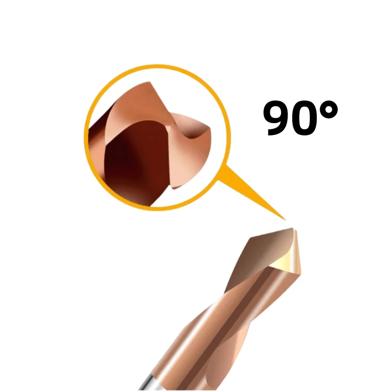 1 unidade 3-12 mm 90 °   Revestimento de estanho carboneto 2 flauta dupla cabeça ponto fixo broca cnc ferramentas broca mecânica