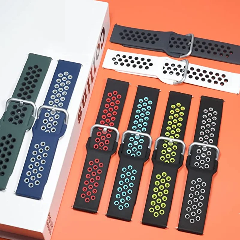 Ademende siliconen band voor lemfo lem12 pro smart watch band quick release armband riemen voor lemfo i15 lem14 lem15 correa