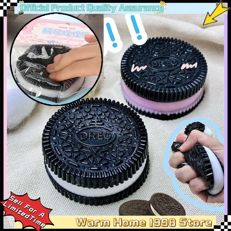 Oreo Anti pressure Toys Soft Sticky Texture Silicone Kawaii Big Oreo Biscuit Pinching Toy Slow Rebound Decompression Toys Gifts