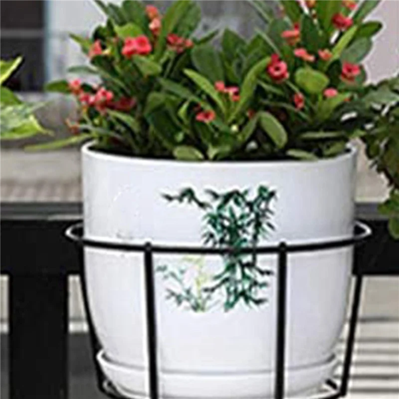 

12 шт., подвесные перила, кашпо, держатели для горшков, железные стеллажи для растений, металлическая подставка в горшке, маленькие балконные корзины