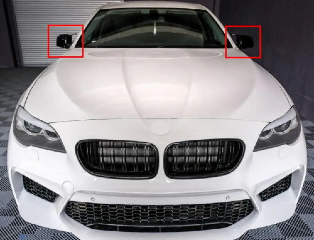 Gloss Black Wing Rearview Mirror Cover For BMW 5 Series F10 F11 Sedan 2011-13