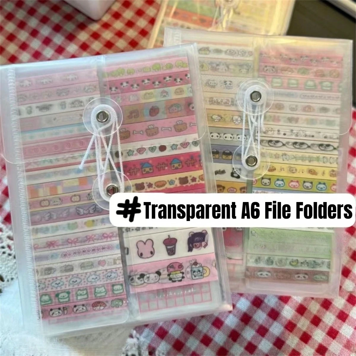 

10Pcs A6 Transparent File Bag Plastic Handbook Photocard Material Storage Bag Student Organizer Pocket Folders Stationery