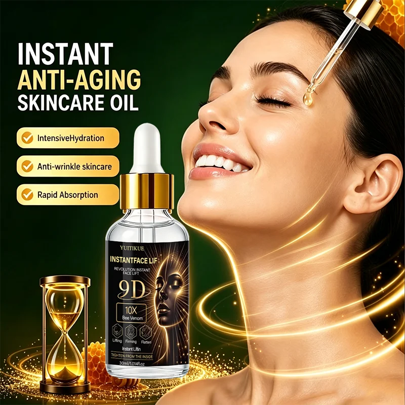 YUITIKUE 9D Bee Venom Face Serum Instant Face Lift Anti‑Aging Firming Hydrating Brightening Facial Skin Care Oil