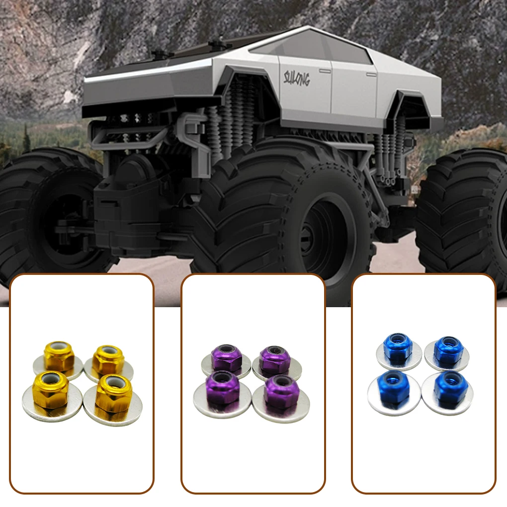 4pcs/set M3 Tire Nut 4PCS For 1/14 LC Racing Fit M3 Tire Nut 4PCS For LC Racing 1/14 Electric EMB black