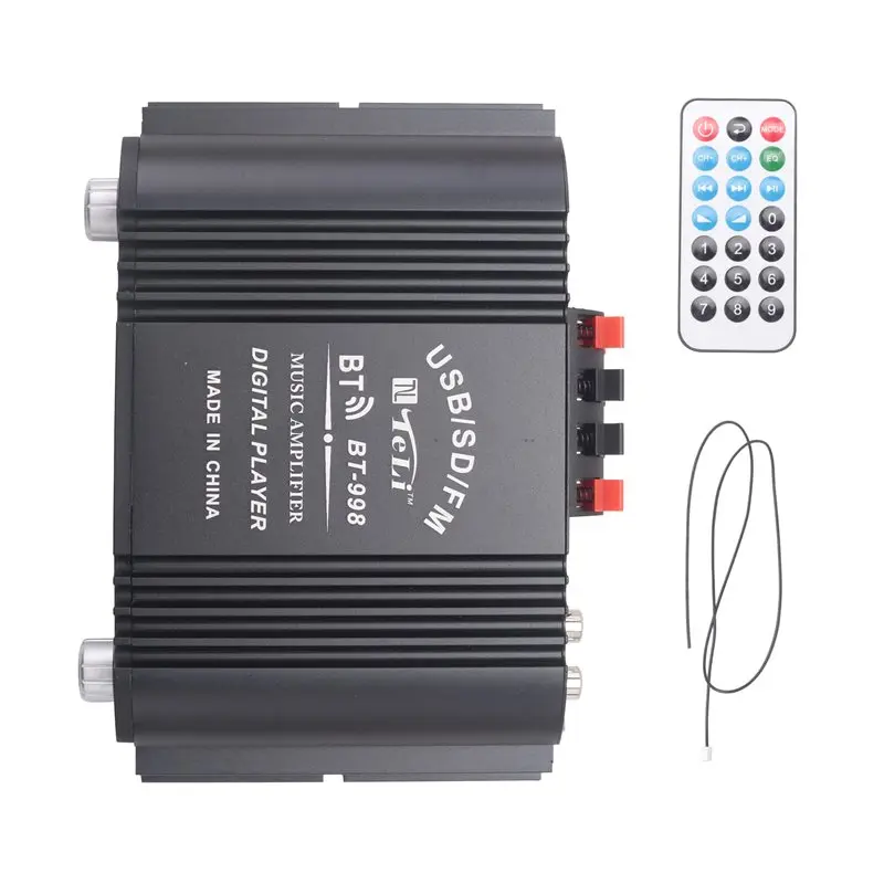 

ABZZ-Bluetooth 5.0 HIFI аудиоусилитель, 4-канальный цифровой усилитель звука для домашних аудиосистем, автомобилей, караоке, поддерживает USB SD AUX