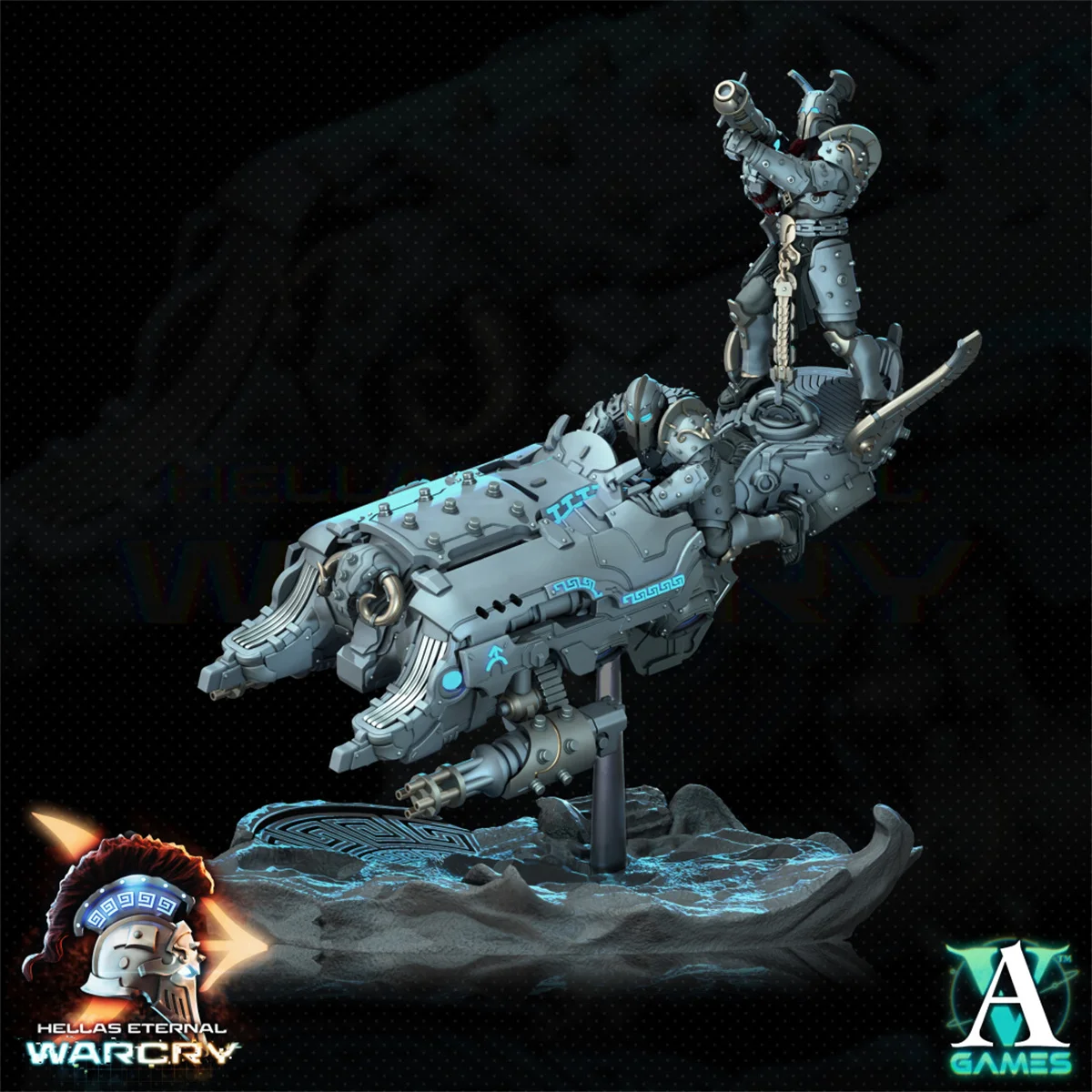 Dnd miniatur figur baja Spartan Heavy Armor Robot tempur pesawat papan permainan Model cetak 3d