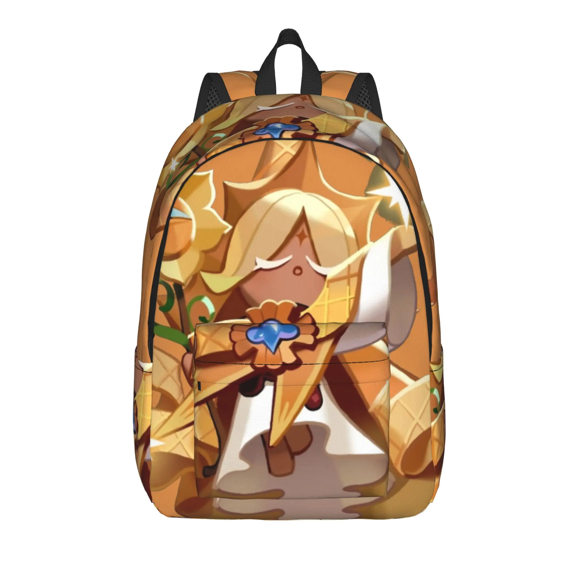 Pure Vanilla  Teenage Backpack with Pocket Student Hiking Travel Cookie Run Kingdom Daypack for Men Women Laptop Canvas Bags