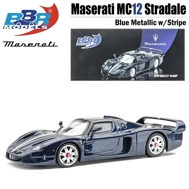 Bbr 1/64 Nieuwe Maserati Mc12 Stradale Blauw Metallic W/Stripe Legering Motorvoertuig Diecast Metalen Model Geschenken