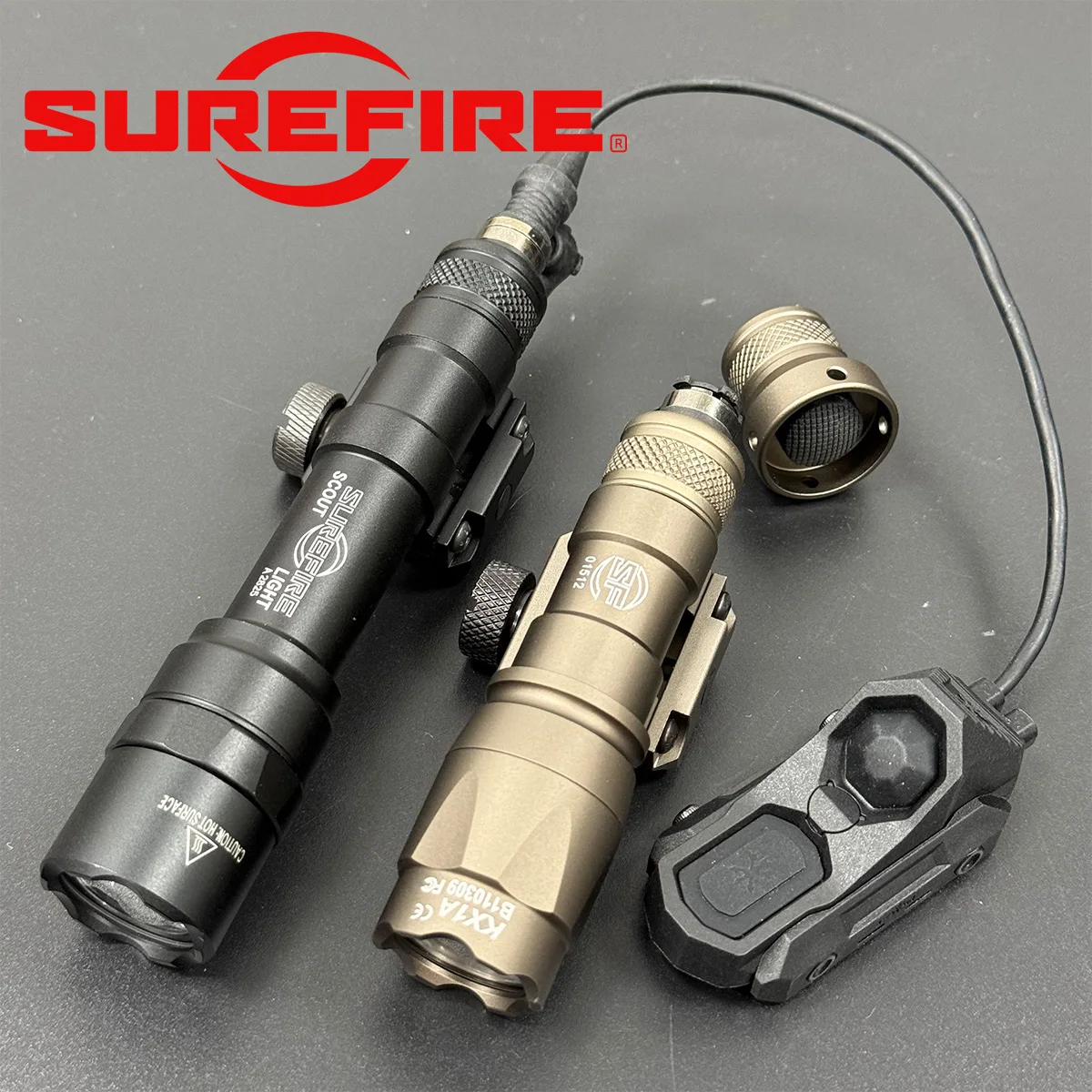Tactical Surefire M300B M300C M600B M600C Flashlight with AXON Dual Function Switch and Tail Cap Switch Fits 20mm Picatinny Rail