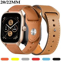 20mm/22mm Leather band For Amazfit GTS 4/3/2/2e/GTS2 Mini/GTR 4/3 pro/GTR2/2e/stratos 2/3 Sport Watch Bracelet Amazfit bip strap