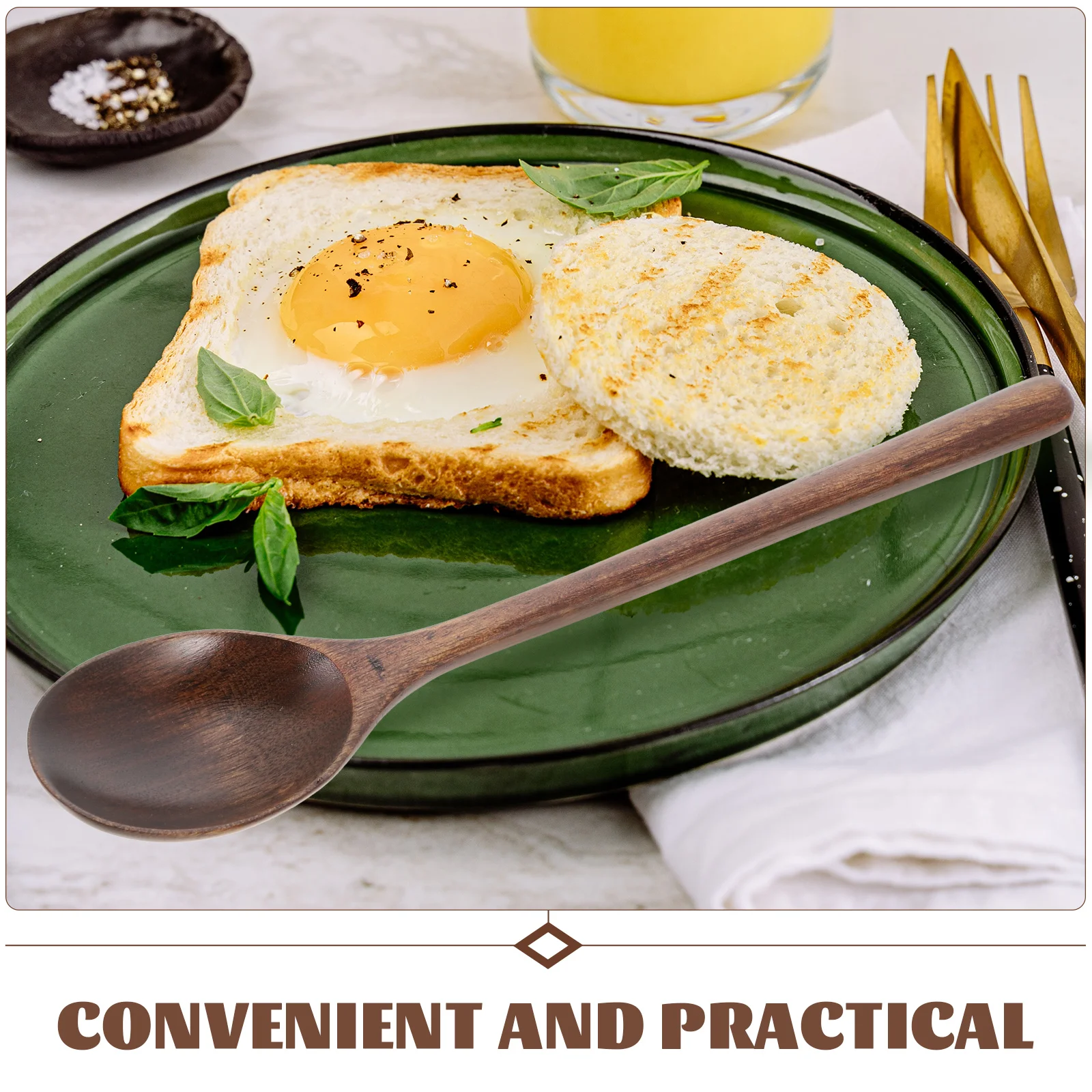 

2 Pcs Large Lacquer Juice Small Wooden Spoon Coffee Spoon Espresso Stirrer Safe Touch No Burrs Wood Ladle Honey Scoops Kitchen