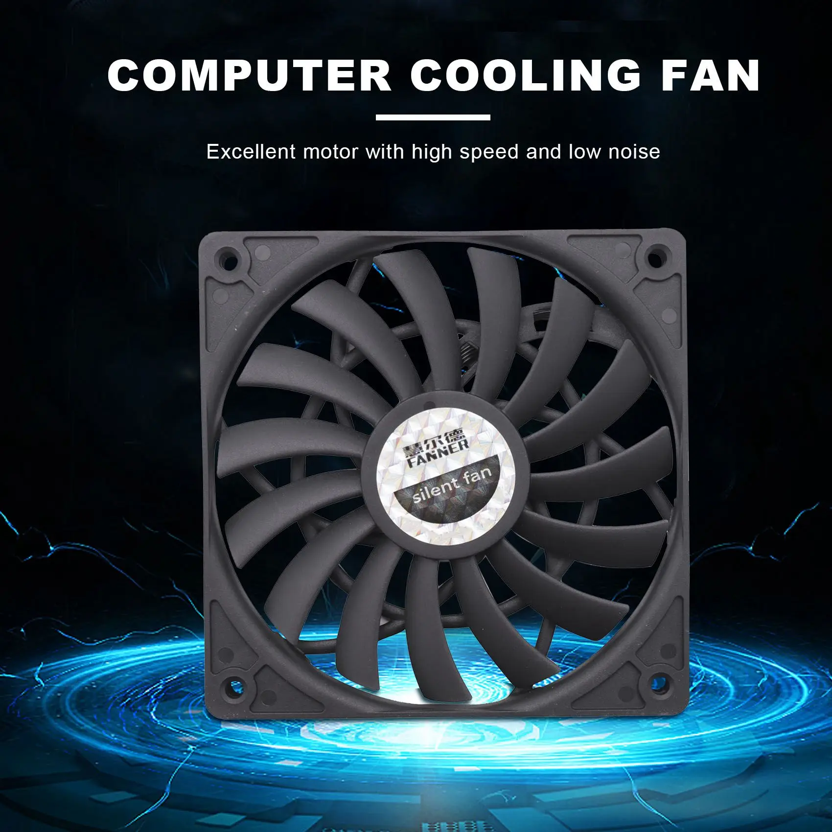 Fina Computador Desktop Host Quiet Fan com velocidade, 12cm Chassis Ventilador, 12mm de espessura, 120x120x12mm, 12V