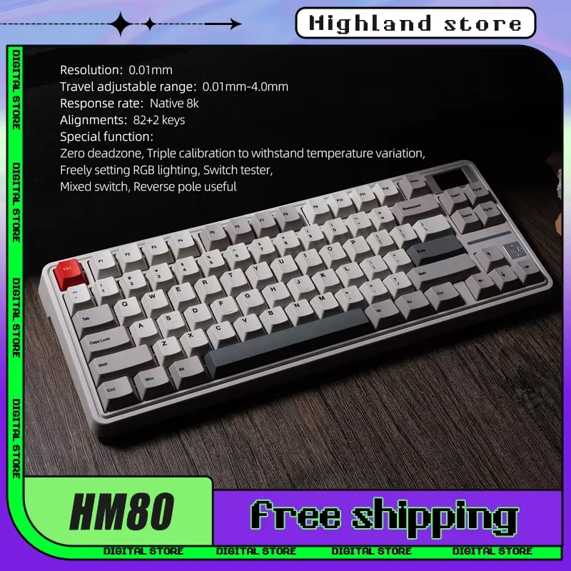

Sikakeyb Castle Hm80 HE Magnetic Switch Keyboard Wired Keyboard Aluminum Alloy RGB Gateron 8k For Valorant FPS Gaming Keyboard