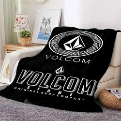 V-VOLCOM LOGO Printed Flannel Blanket Skate Band Lightweight Warm Plush Bed Sofa Chair Blanket