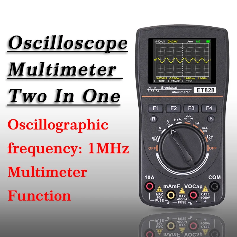 

ET828 Oscilloscope Multimeter 2-in-1 1MHz Oscilloscope Multimeter