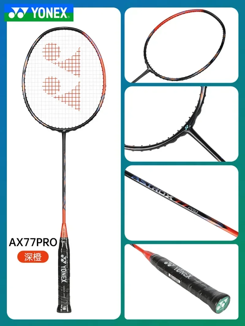 Raqueta de bádminton YONEX ASTROX 77 PRO Deeporange, juego de raquetas profesionales originales con cuerda 4u