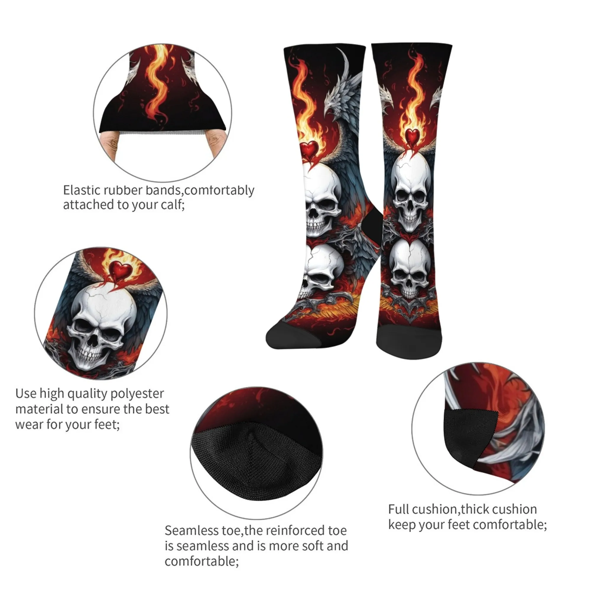 لهب الحب النسر الجمجمة الجوارب الجدة مضحك الرجال الجوارب Harajuku نمط الرجعية الاتجاه مجنون الشارع الهيب هوب الجوارب اكسسوارات هدية #5