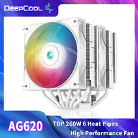 DeepCool AG620 6 Heat Pipes CPU Cooler Double Tower Double Fan Air Cooler 4Pin PWM ARGB CPU Fan For LGA1700 115X 1200 AM4 AM5