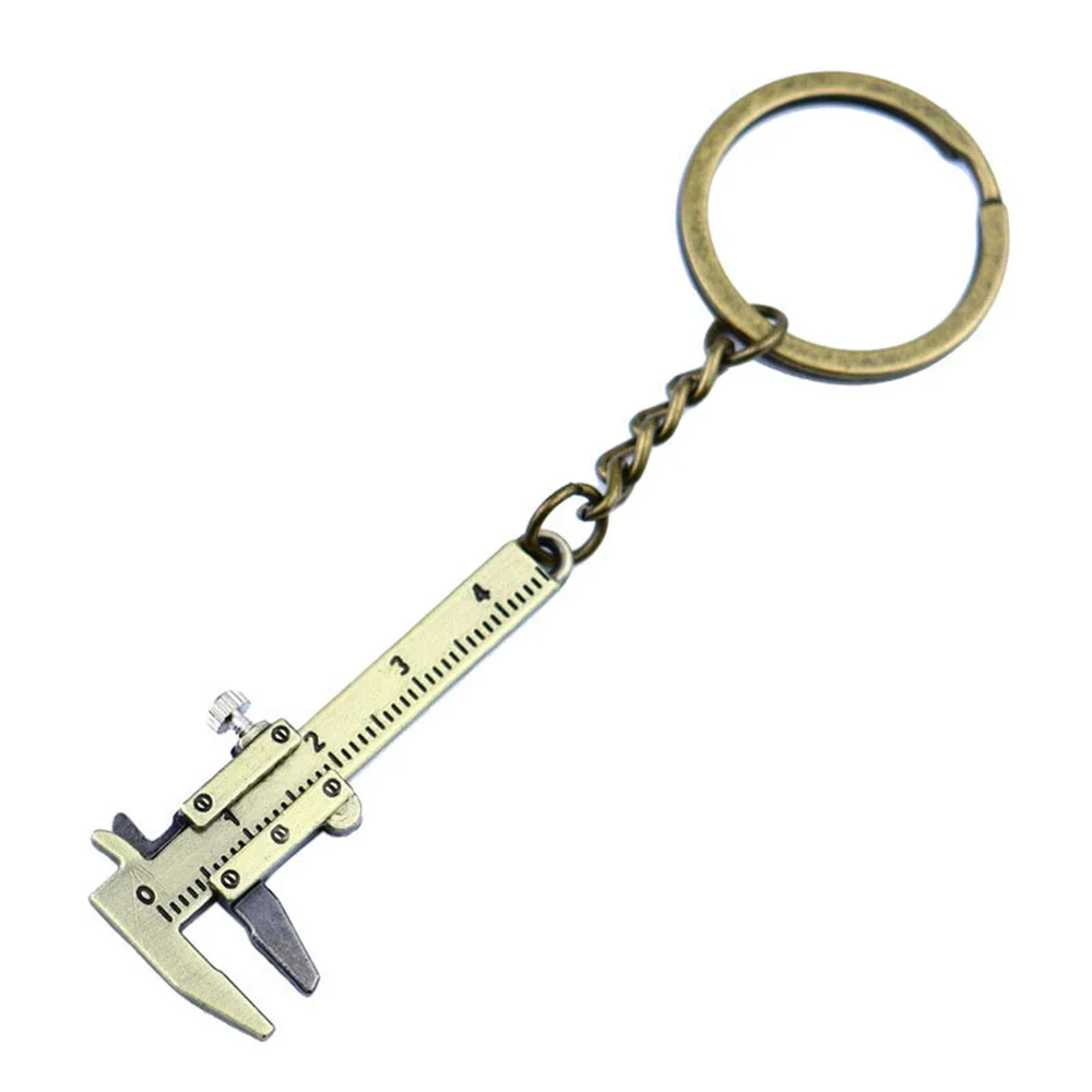 Mini Vernier Caliper Pocket Key Chain Keyring Ornaments Small 3D Movable Precision Measure Tool Accessories Slider Ruler Alloy