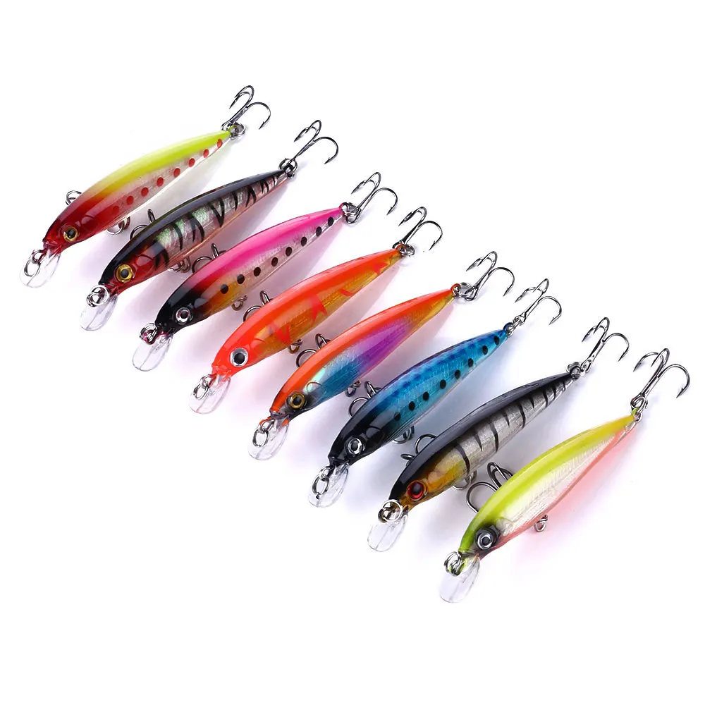 

8 Color 7.2g Artificial Fishing Lures Saltwater Hard Ninnow Bionic Fake Lure Set Bait Accessories Goods Equipment 2022 New Items