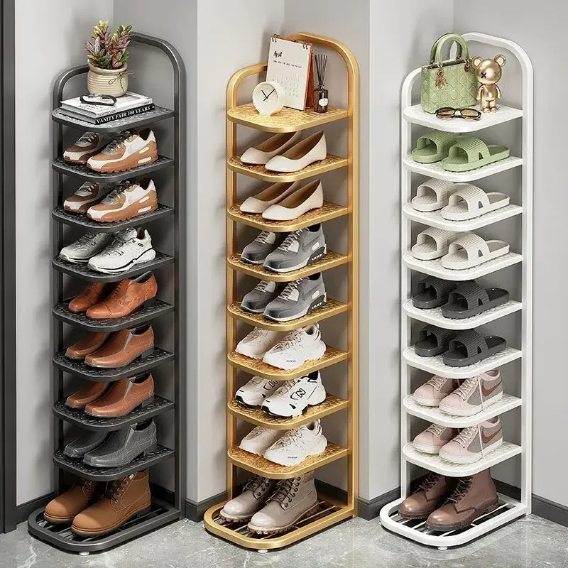 

AOLIVIYA Simple Shoe Rack for Entrance, Small Narrow Entryway Wall-Mounted Iron Shoe Rack, Multi-Layer Household Corner Dormitor