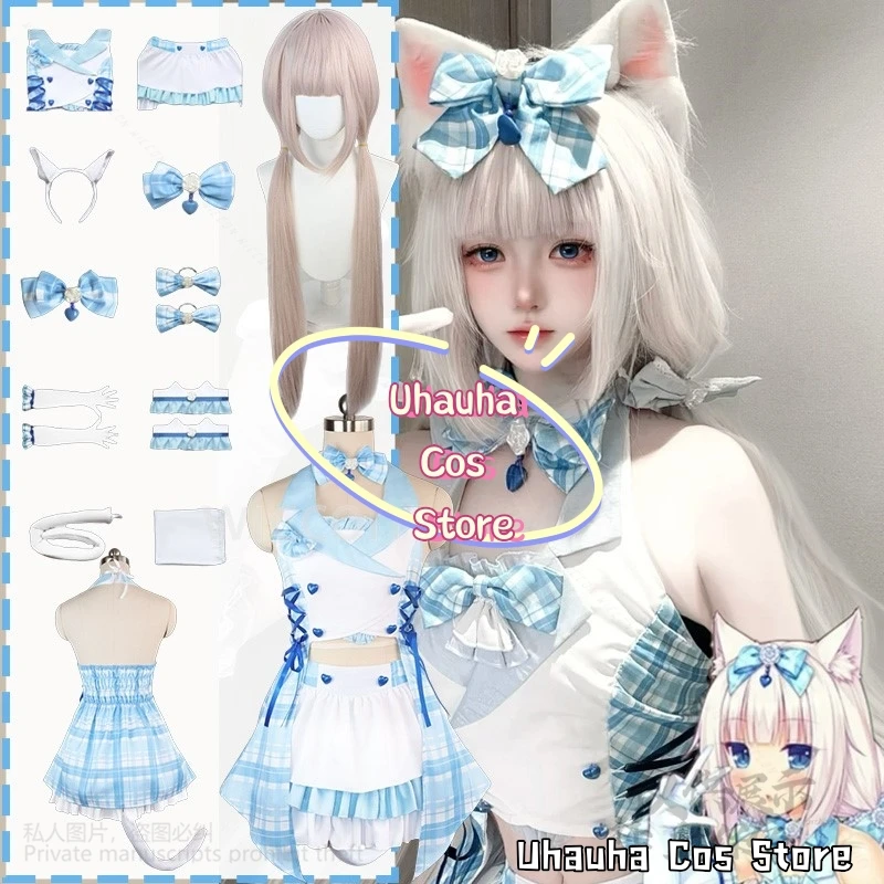 Аниме-игра Nekopara, косплей, ванильный костюм, синий идол, кавайное платье, горничная, Лолита, Джирай, Кей, наряд для выступлений для девочек, потому что индивидуальный заказ