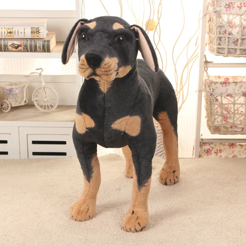 25-70cm Giant Lifelike Dog Toy Realistic Stuffed Animals Rottweiler Dog Plush Toys Gift For Children