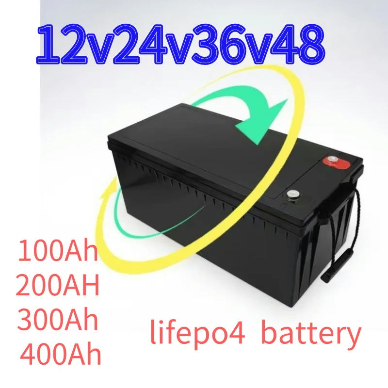 

Lifepo4 Lithium Battery 12V 24V 36V 48V 100Ah 150Ah 200Ah 300Ah 400Ah with Bluetooth BMS APP for Solar Inverter EV Fishing Boat
