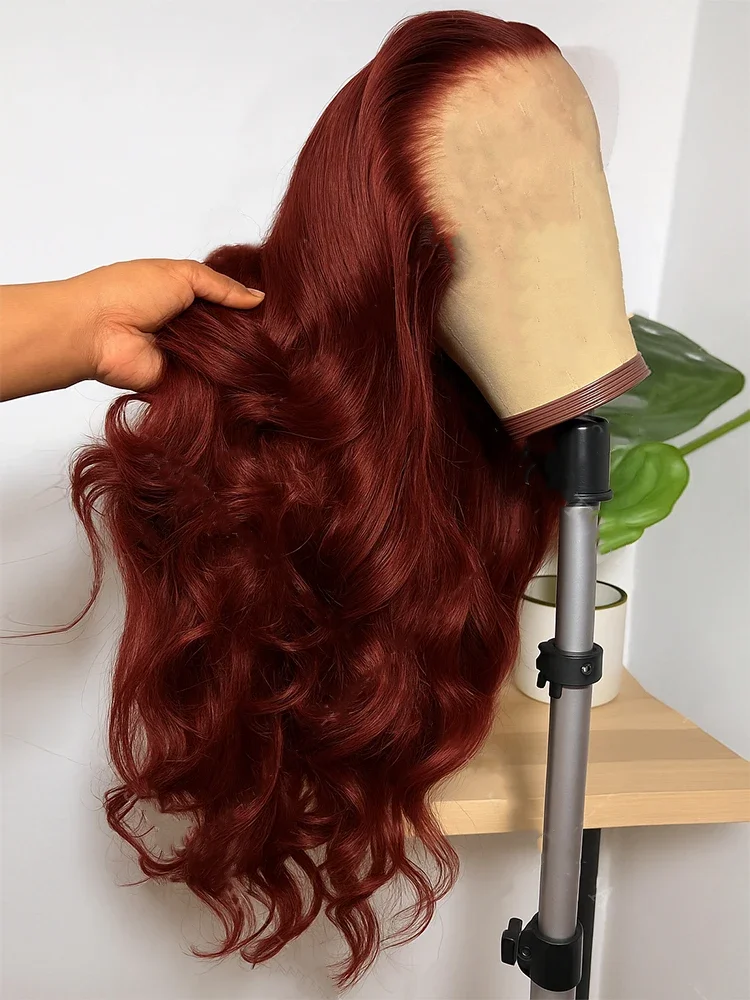 

Красновато-коричневый парик 13x4 с объемной волной, 30 36 дюймов, бразильский цвет, 13x6, кружевные фронтальные парики из человеческих волос для женщин, предварительно выщипанные