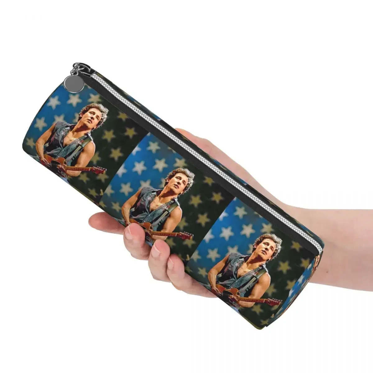 Bruce Springsteen Pencil Cases Pencil Pouch Cylinder Pen Box Pencil Bag for Boys Girls Gifts