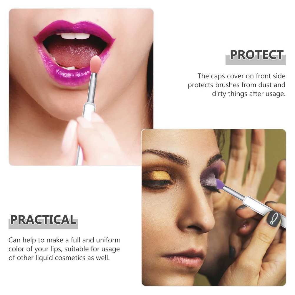 6개입 실리콘 립 브러쉬, 립스틱, 립글로스, 립밤, 아이섀도우용 부드럽고 정밀한 팁 어플리케이터, 컴팩트 메이크업 도구