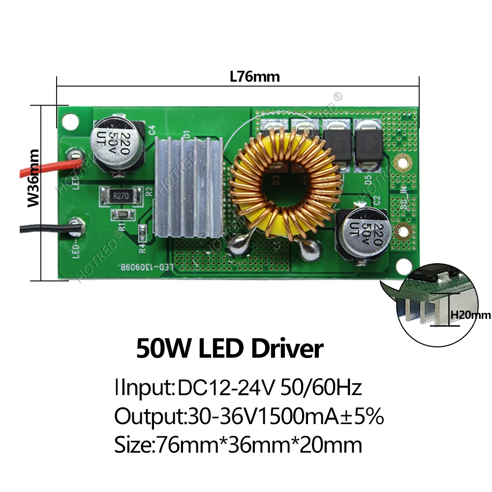 LED Driver 1500mA 50W DC24-36V LED Power Supply Input AC85-265V/12-24V Board Supply Constant Current LED DIY Light Lamp Lighting