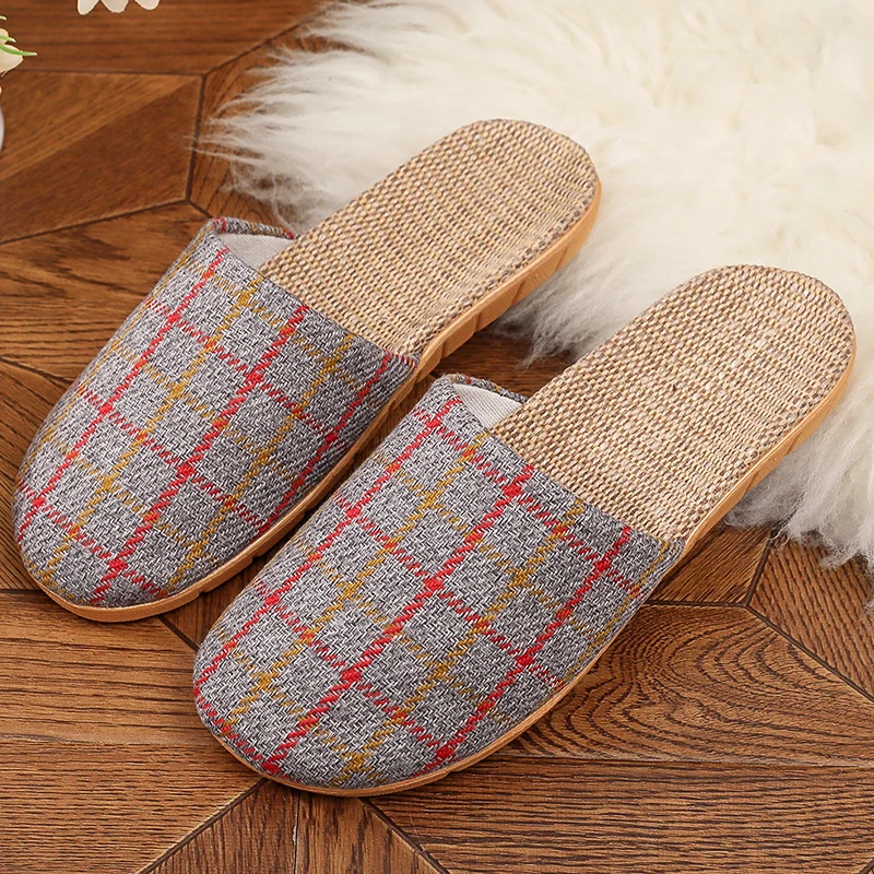Home Anti-Slip Massage Soft Bottom Lazy Shoes Men Women Home Slippers Headed Simple Absorbent Linen Slippers Indoor - view 2