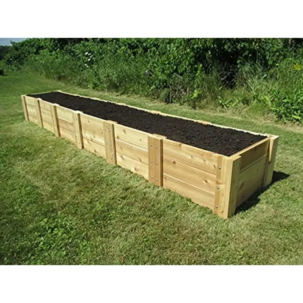 Kit de jardin avec lit suréWerà 93 racines profondes, capacité de sol de 31 pieds cu, 2 pi x 12 pi x 16,5 po H Construction de qualité de bain, assemblage facile et durable