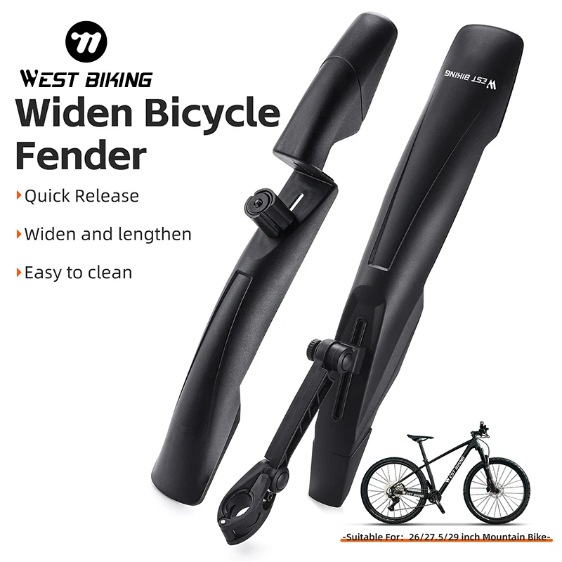 

WEST BIKING Bicycle Mudguard Quick Release Bicycle Fender 26/27.5/ 29 inch Mountain Bike Front Rear Tire Bike Mudguard Protector