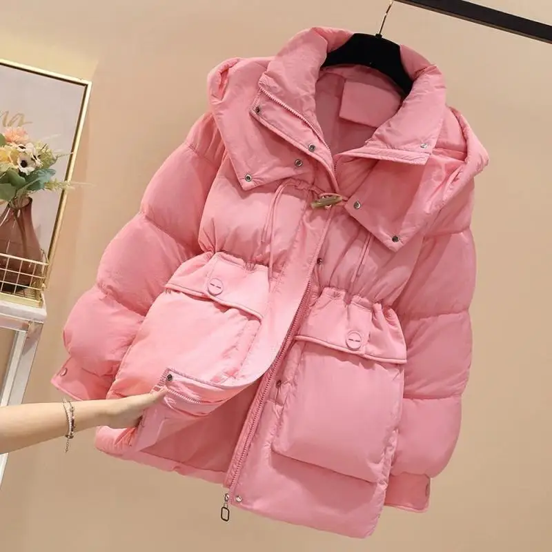 2025 New Autumn Winter Coat Parkas Light Down Cotton Coats Casual Women Jacket Thick Warm Basic Coats Black Pink Outwear Female