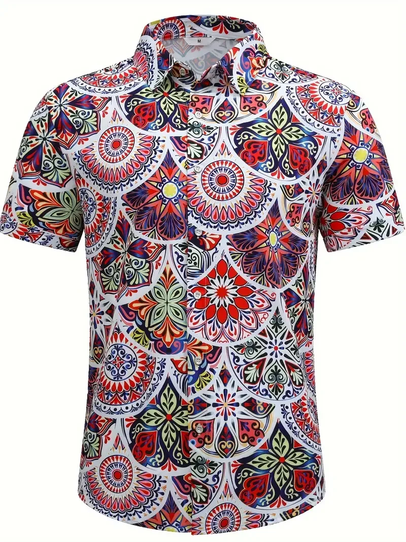 New Vintage Shirt 3D Printed Paisley Graphic Button-down Top For Men And Women Casual Personality Cool Oversized Clothing