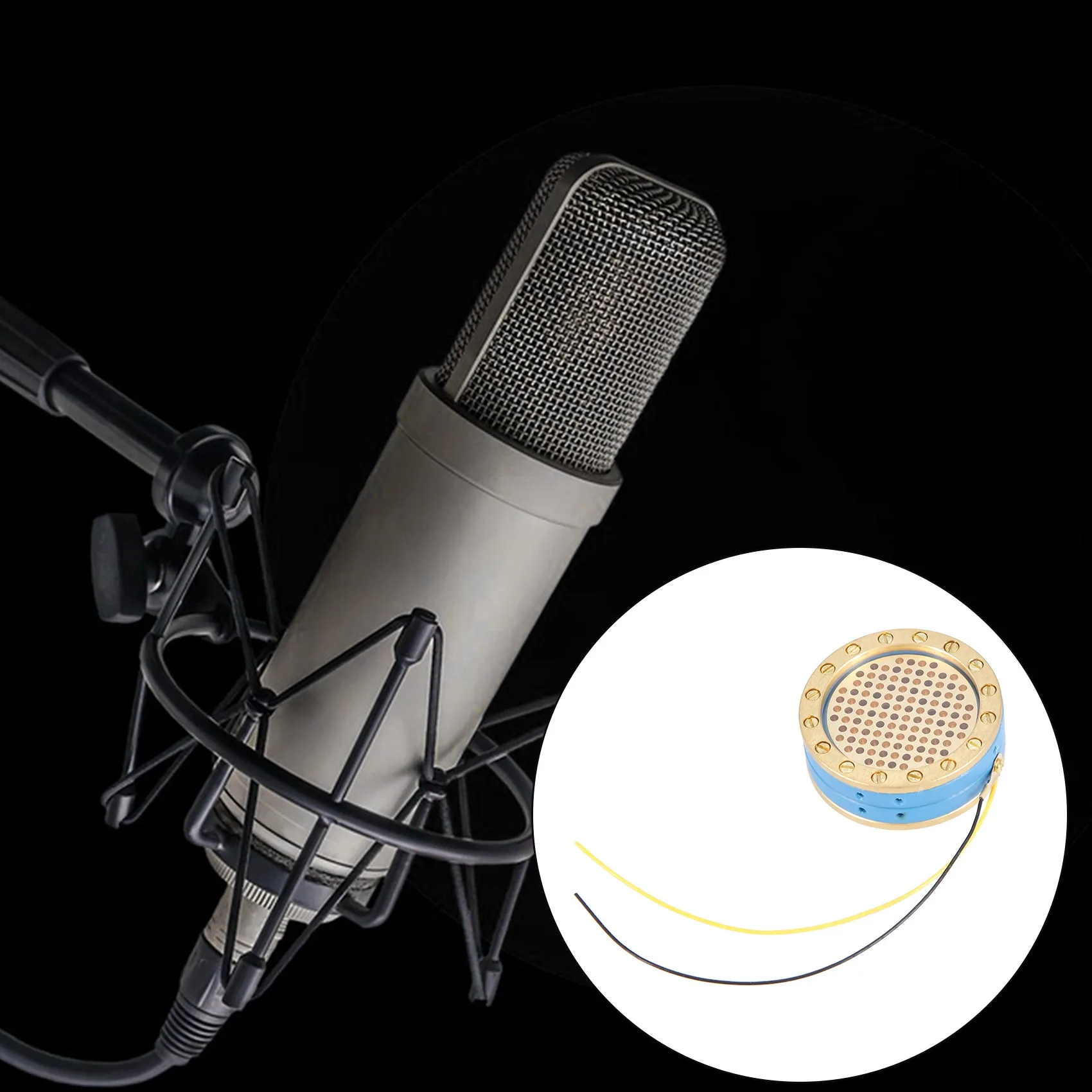 High-end 34mm Large Diaphragm Microphone Cartridge Core Recording Condenser Mic Capsule for Studio Recording Condenser Mic
