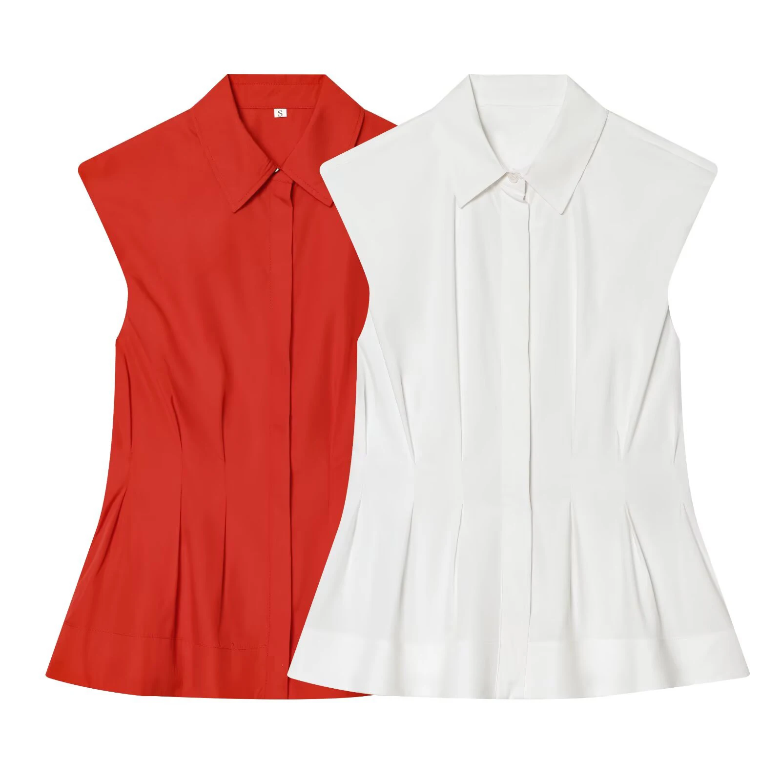 Neues ärmelloses Plissee-Hemd im französischen Pendler-Stil für Damen, Sommer 2026, mit Kragen, für einen schlanken und eleganten Look