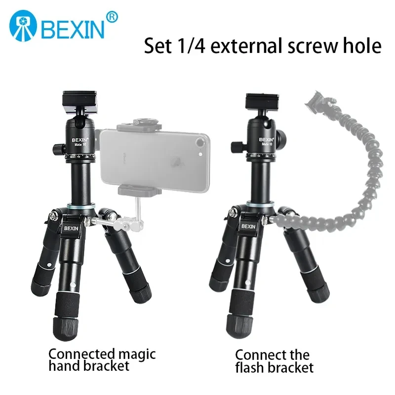 BEXIN Mate-10 Mini Lightweight Desktop Tripod Flexible Travel Portable Tripod Stand Ball Head Mount Holder for DSLR Camera Phone