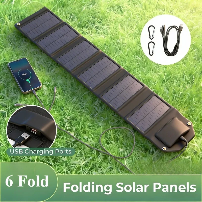 Faltbares Solarpanel, Solarladegerät, tragbare Solar-Batterie-Powerbank für Outdoor-Camping und Wandern