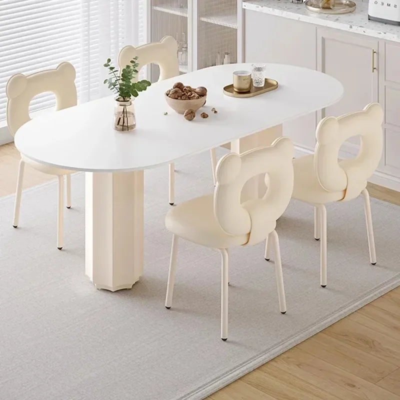 Design Sweet Dining Table White Oval Salon Elegant Dining Table Modern Minimalist Waterproof Mesa De Comedor Home Furniture