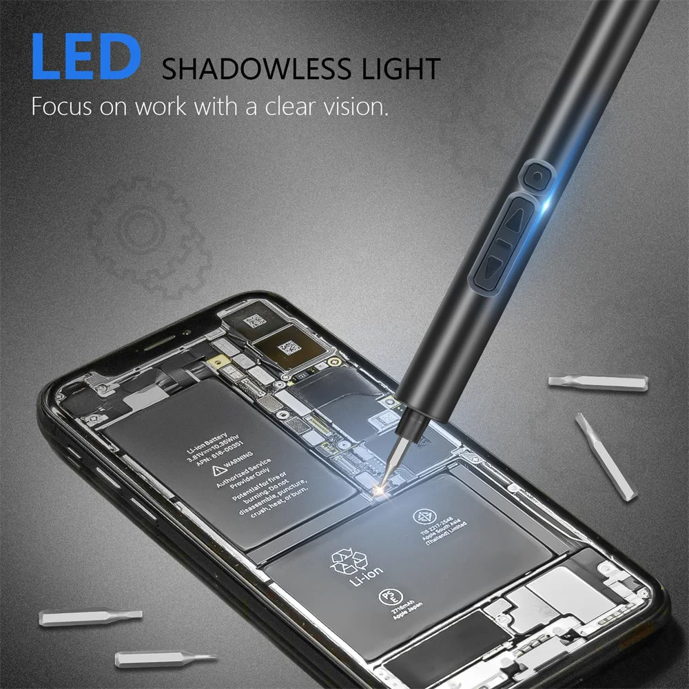 Set obeng listrik Super 28 dalam 1, perlengkapan reparasi pria Mini tanpa kabel presisi 24 bit magnet profesional untuk iPhonePC