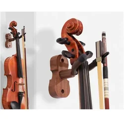 Practical Design Wall Mounted Violin Fiddle Viola Hanger Hook Durable Wood Base Violin Hanger Home Studio Wall Hanger for Violin