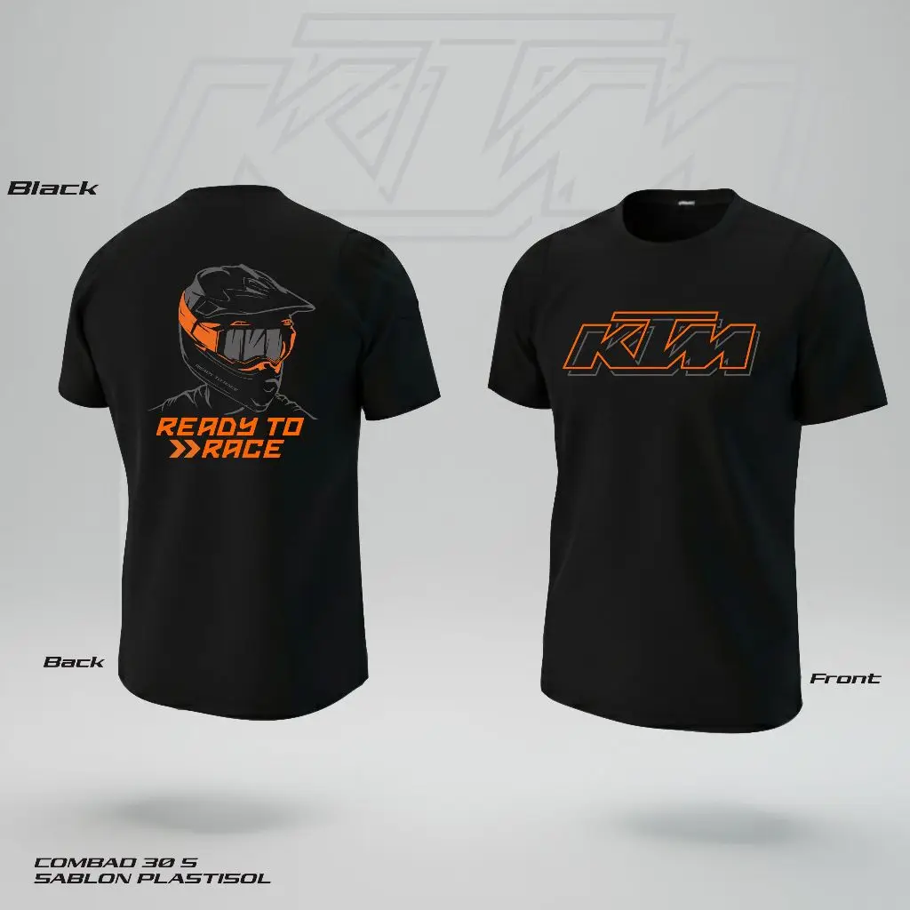 

Men's 100% Cotton KTM Racing Logo Print T-Shirt Summer Casual Daily Wear Motocross Rider Graphic Tee